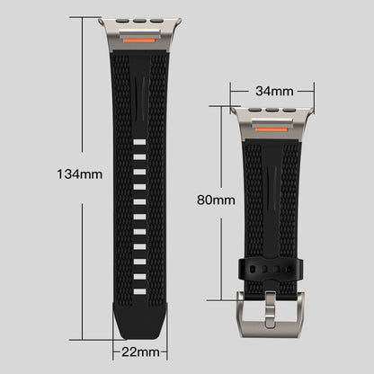 For Apple Watch 42mm / 41mm / 40mm / 38mm Trailblazer Woven Texture Silicone Watch Band(Black) by bashfashion