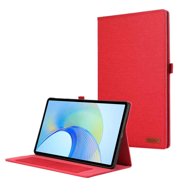For Infinix Xpad Fabric Texture Horizontal Flip Leather Tablet Case(Red) by bashfashion