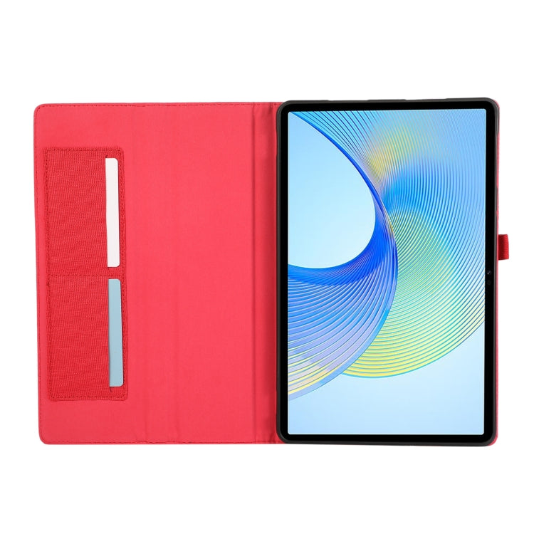 For Infinix Xpad Fabric Texture Horizontal Flip Leather Tablet Case(Red) by bashfashion