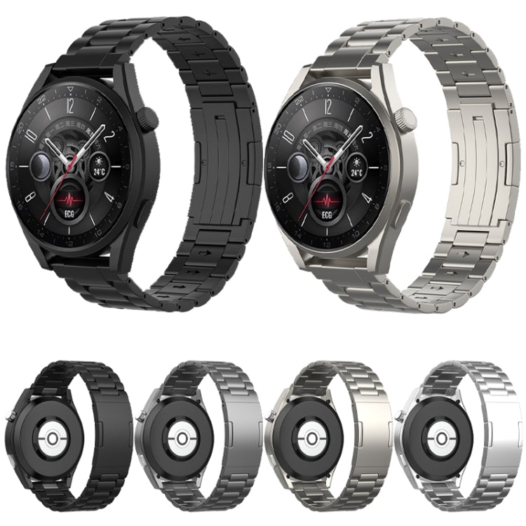 For Huawei Watch GT 5 / GT 4 46mm Button Style Three Beads Titanium Steel Quick Release Watch Band(Grey) by bashfashion