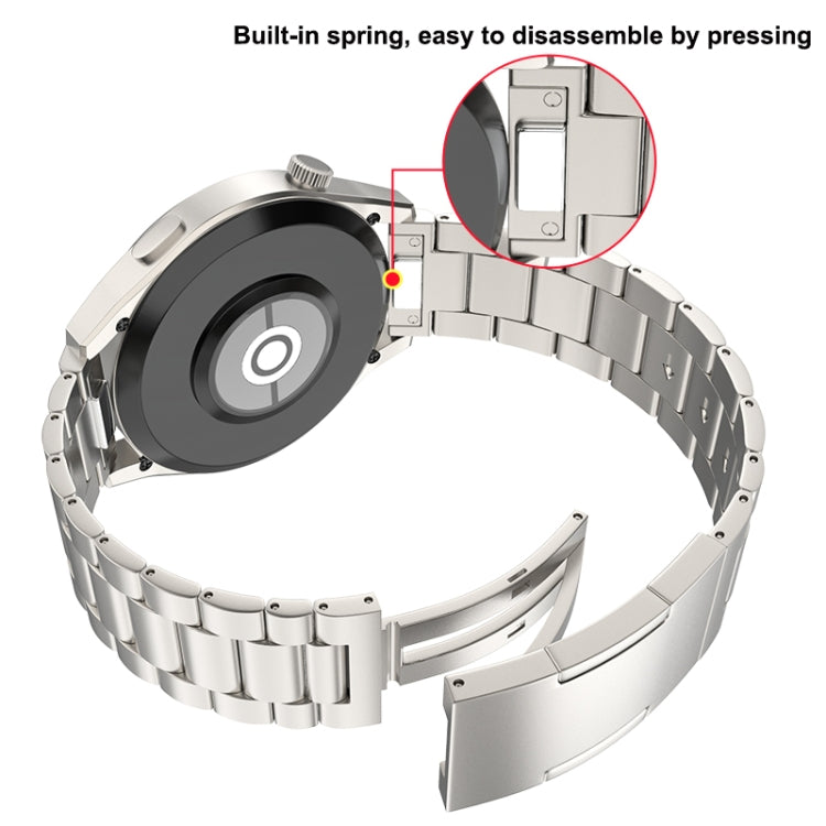 For Huawei Watch GT 5 / GT 4 46mm Button Style Three Beads Titanium Steel Quick Release Watch Band(Grey) by bashfashion