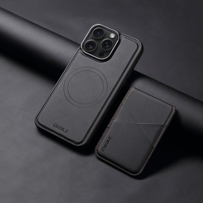 For iPhone 16 Plus ESEBLE E3 Plain Texture Card Slots MagSafe RFID Leather Case(Black) by ESEBLE