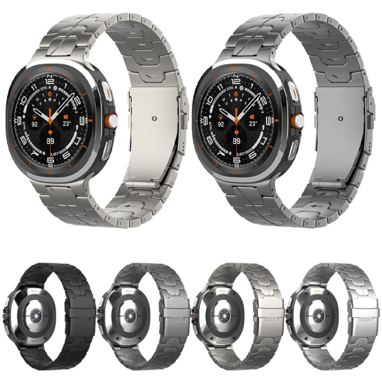 For Samsung Galaxy Watch Ultra / Ultra 2025 Safety Buckle Pure Titanium Watch Band(Silver) by bashfashion