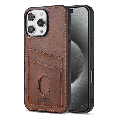 For iPhone 16 Pro Max AZNS K1 Series Card Slot Business Phone Case(Brown) by AZNS