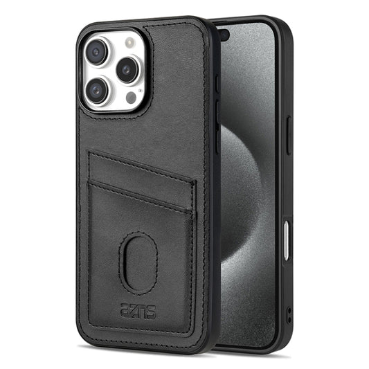 For iPhone 16 Pro Max AZNS K1 Series Card Slot Business Phone Case(Black) by AZNS