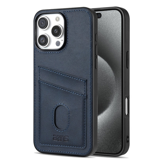 For iPhone 16 Pro Max AZNS K1 Series Card Slot Business Phone Case(Blue) by AZNS
