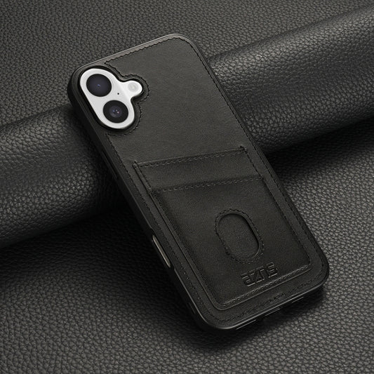 For iPhone 16 Plus AZNS K1 Series Card Slot Business Phone Case(Black) by AZNS