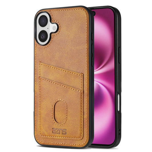 For iPhone 16 Plus AZNS K1 Series Card Slot Business Phone Case(Yellow) by AZNS