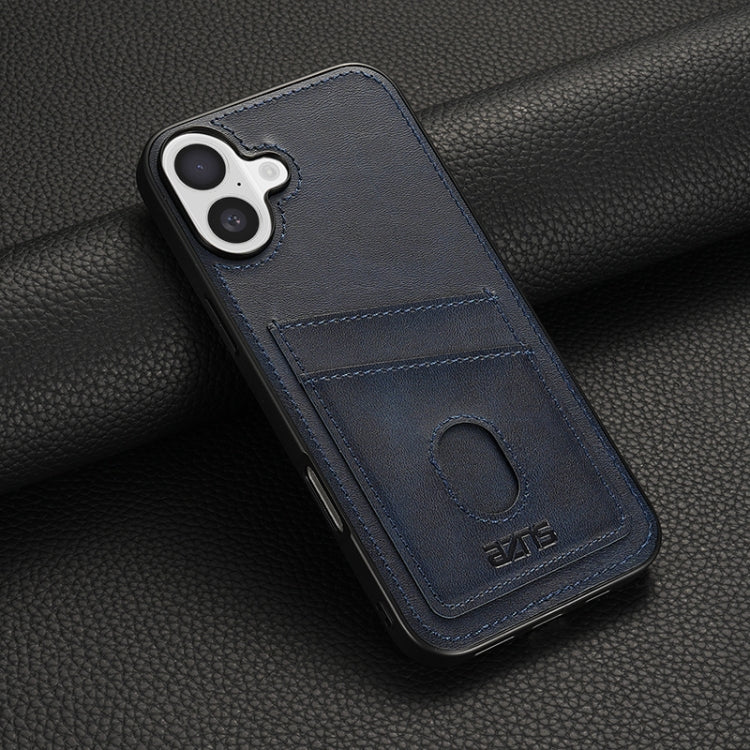 For iPhone 16 Plus AZNS K1 Series Card Slot Business Phone Case(Blue) by AZNS
