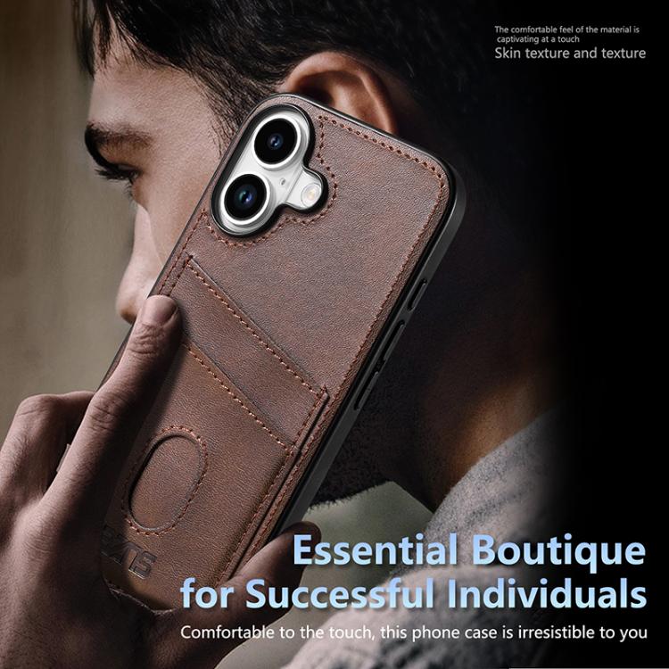 For iPhone 17 AZNS K1 Series Card Slot Business Phone Case(Brown) by AZNS
