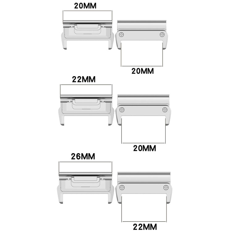 For Garmin 26mm 1 Pair Metal Head Adapter Watch Band Quick Release Connector(Black) by bashfashion