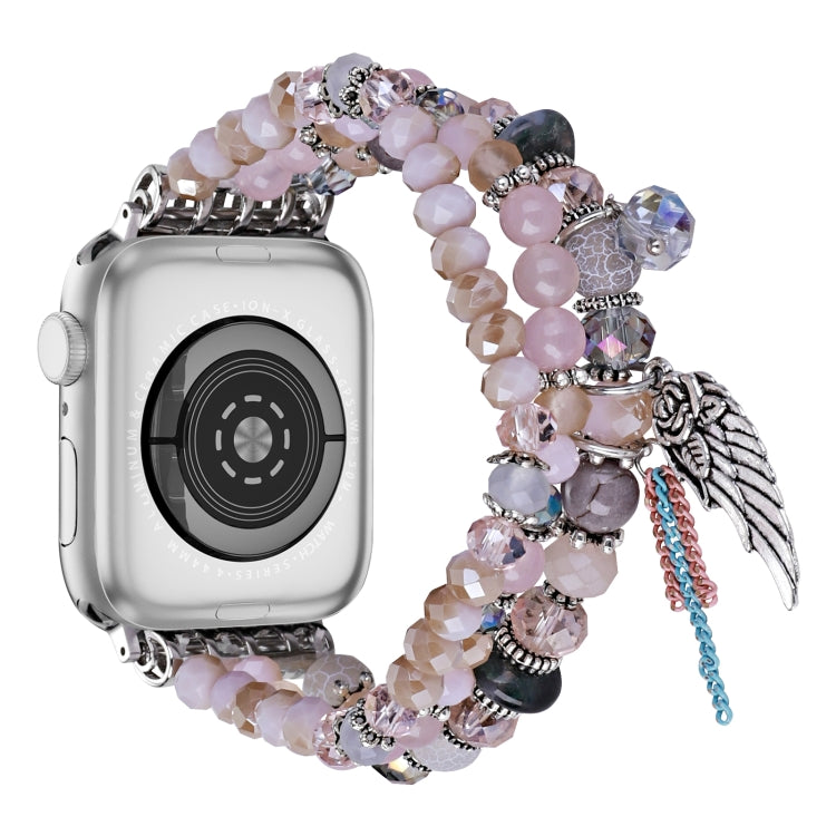 For Apple Watch 46mm / 49mm / 45mm / 44mm Colored Diamond Tassel Chain Watch Band(Pink) by bashfashion