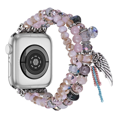 For Apple Watch 46mm / 49mm / 45mm / 44mm Colored Diamond Tassel Chain Watch Band(Pink) by bashfashion