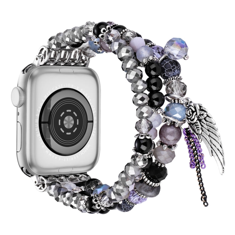 For Apple Watch 46mm / 49mm / 45mm / 44mm Colored Diamond Tassel Chain Watch Band(Black) by bashfashion