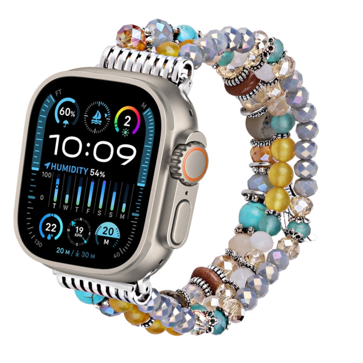 For Apple Watch 46mm / 49mm / 45mm / 44mm Colored Diamond Tassel Chain Watch Band(Yellow) by bashfashion