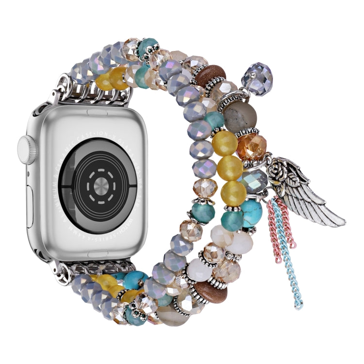 For Apple Watch 46mm / 49mm / 45mm / 44mm Colored Diamond Tassel Chain Watch Band(Yellow) by bashfashion