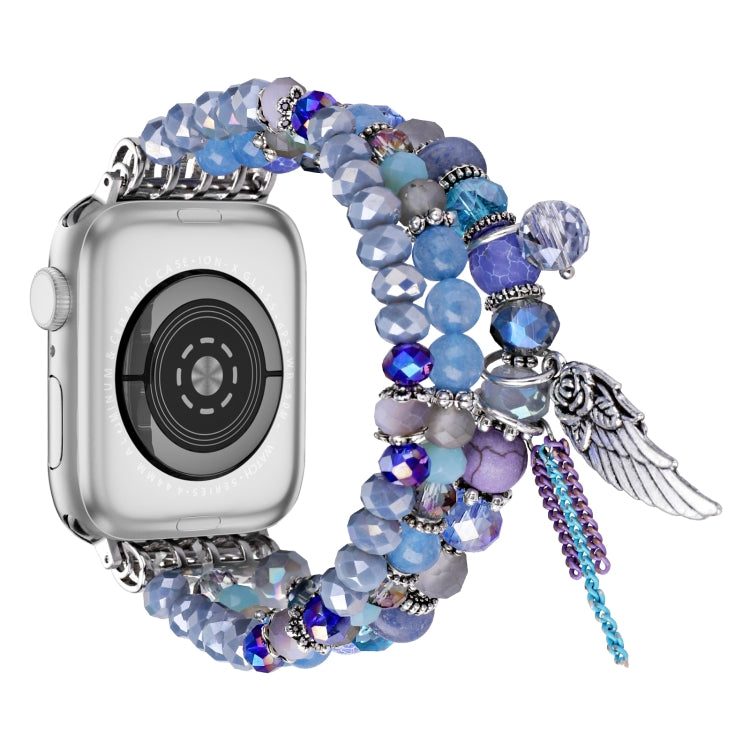 For Apple Watch 46mm / 49mm / 45mm / 44mm Colored Diamond Tassel Chain Watch Band(Blue) by bashfashion