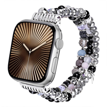 For Apple Watch 42mm / 41mm / 40mm / 38mm Colored Diamond Tassel Chain Watch Band(Black) by bashfashion