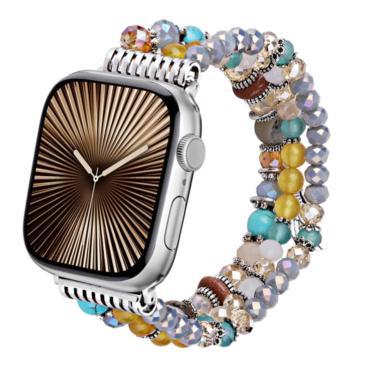 For Apple Watch 42mm / 41mm / 40mm / 38mm Colored Diamond Tassel Chain Watch Band(Yellow) by bashfashion