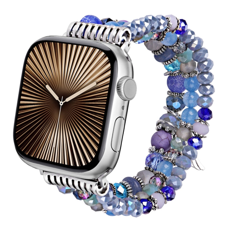 For Apple Watch 42mm / 41mm / 40mm / 38mm Colored Diamond Tassel Chain Watch Band(Blue) by bashfashion