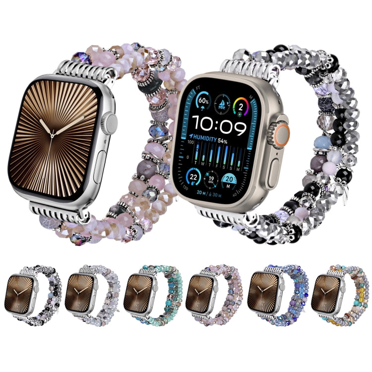 For Apple Watch 46mm / 49mm / 45mm / 44mm Colored Diamond Tassel Chain Watch Band(Pink) by bashfashion