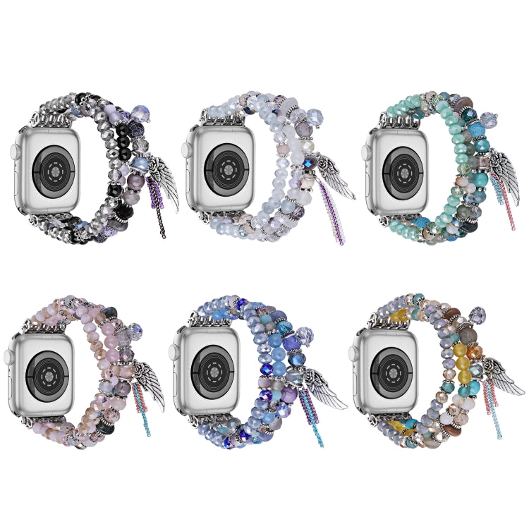 For Apple Watch 46mm / 49mm / 45mm / 44mm Colored Diamond Tassel Chain Watch Band(Black) by bashfashion
