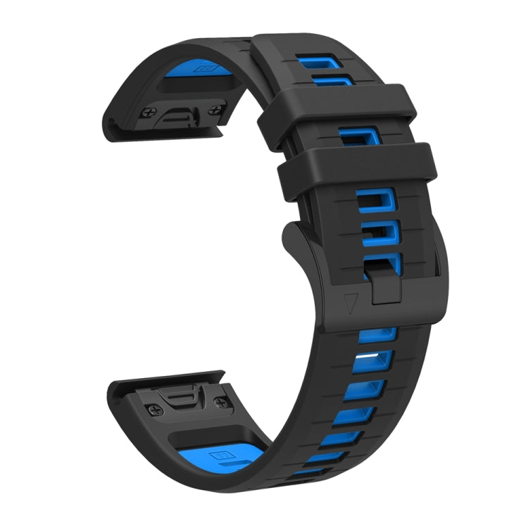 For Garmin 26mm Two Color Quick Release Silicone Watch Band with Tool(Black Sky Blue) by bashfashion