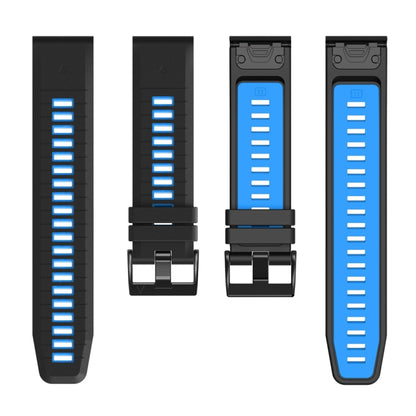 For Garmin 26mm Two Color Quick Release Silicone Watch Band with Tool(Black Sky Blue) by bashfashion