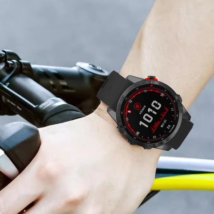 For Garmin 26mm Two Color Quick Release Silicone Watch Band with Tool(Black Sky Blue) by bashfashion