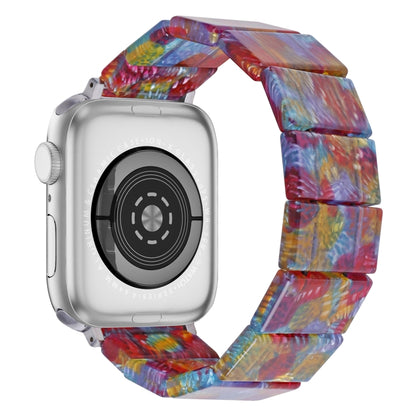 For Apple Watch 46mm / 49mm / 45mm / 44mm Stretch Rope Square Resin Watch Band(Pearlescent Rainbow) by bashfashion