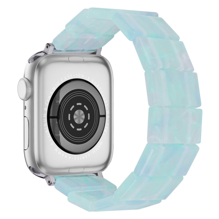 For Apple Watch 46mm / 49mm / 45mm / 44mm Stretch Rope Square Resin Watch Band(Ice Green) by bashfashion