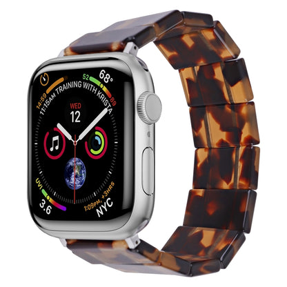 For Apple Watch 46mm / 49mm / 45mm / 44mm Stretch Rope Square Resin Watch Band(Tortoise Shell Color) by bashfashion
