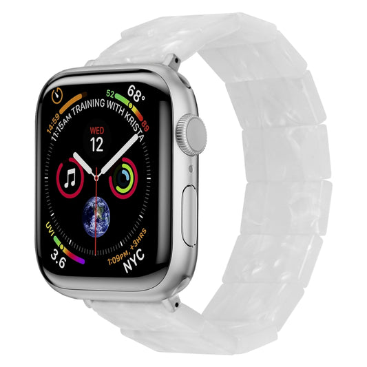 For Apple Watch 42mm / 41mm / 40mm / 38mm Stretch Rope Square Resin Watch Band(White) by bashfashion