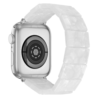 For Apple Watch 42mm / 41mm / 40mm / 38mm Stretch Rope Square Resin Watch Band(White) by bashfashion