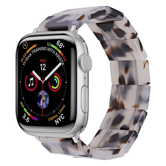 For Apple Watch 42mm / 41mm / 40mm / 38mm Stretch Rope Square Resin Watch Band(Dark Brown White) by bashfashion