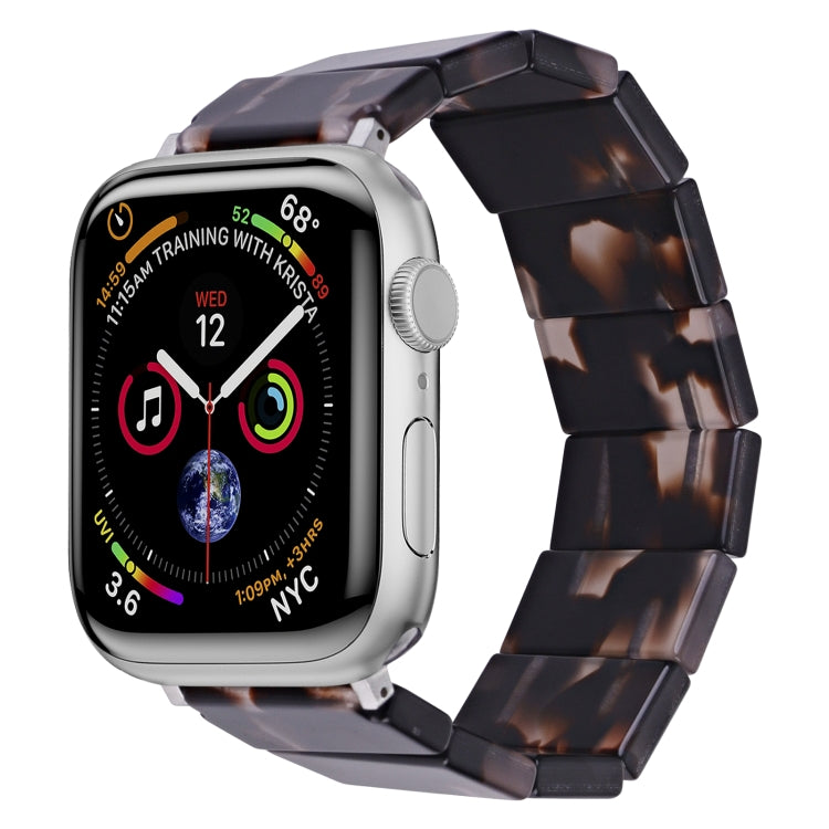 For Apple Watch 42mm / 41mm / 40mm / 38mm Stretch Rope Square Resin Watch Band(Black Grey) by bashfashion