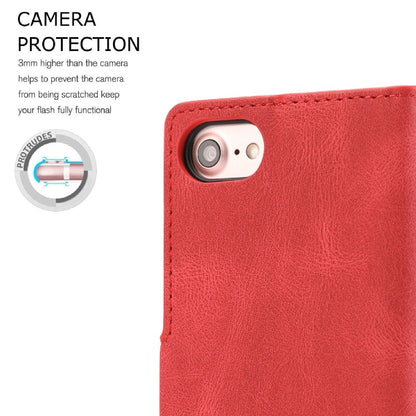 For iPhone SE 2024 Fantasy Skin-feel Calfskin Texture Leather Phone Case(Red) by bashfashion
