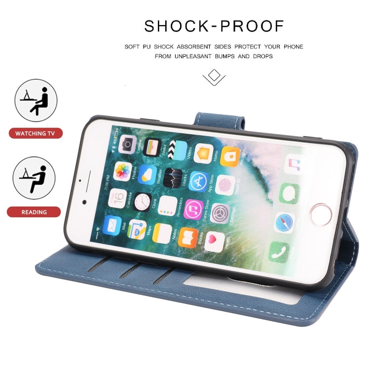 For iPhone SE 2024 Fantasy Skin-feel Calfskin Texture Leather Phone Case(Blue) by bashfashion