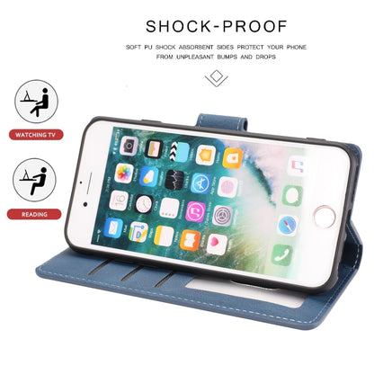 For iPhone SE 2024 Fantasy Skin-feel Calfskin Texture Leather Phone Case(Blue) by bashfashion