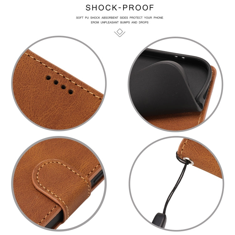 For iPhone SE 2024 Fantasy Skin-feel Calfskin Texture Leather Phone Case(Brown) by bashfashion