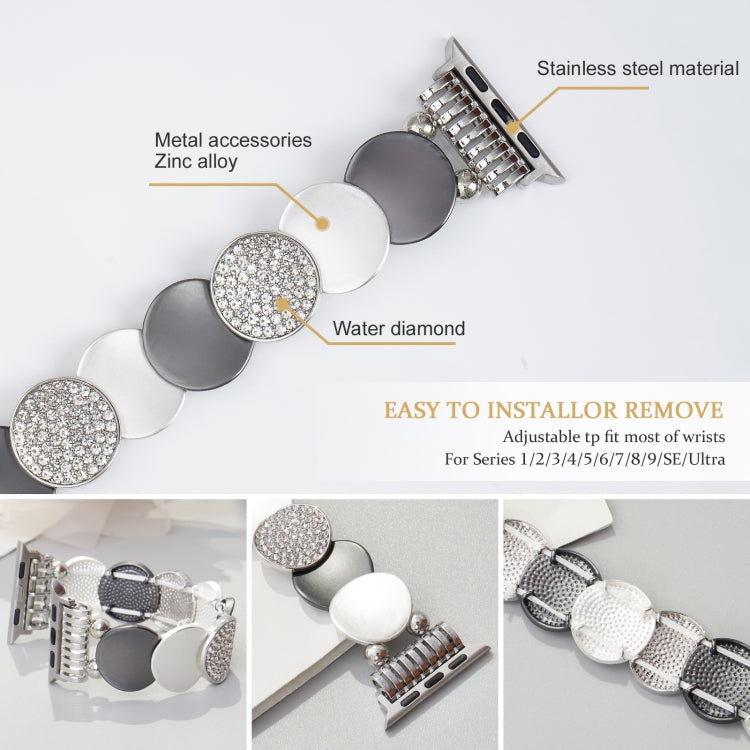 For Apple Watch 42mm / 41mm / 40mm / 38mm Alloy Chain Metal Watch Band(Silver Grey) by bashfashion