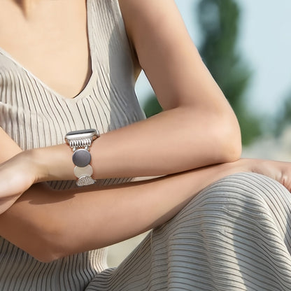 For Apple Watch 42mm / 41mm / 40mm / 38mm Alloy Chain Metal Watch Band(Silver Grey) by bashfashion
