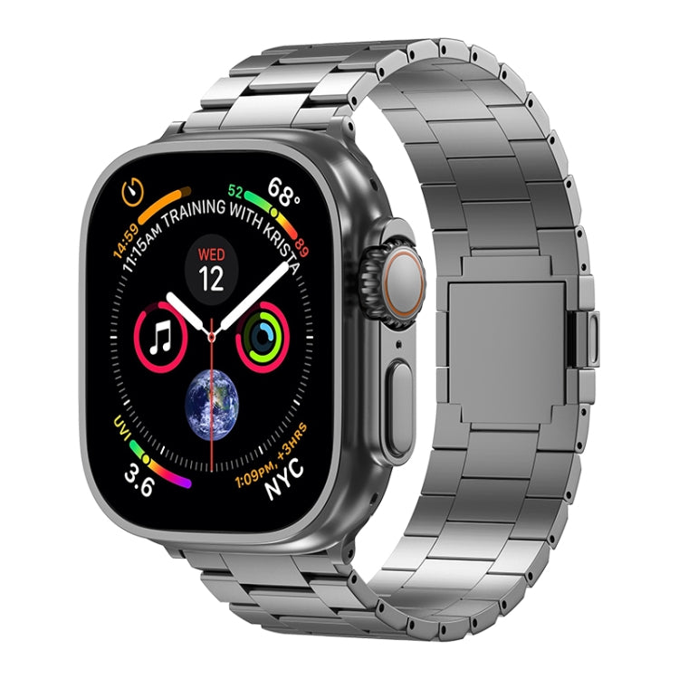 For Apple Watch 46mm / 49mm / 45mm / 44mm Tri-beads Magnetic Titanium Alloy Watch Band(Grey) by bashfashion
