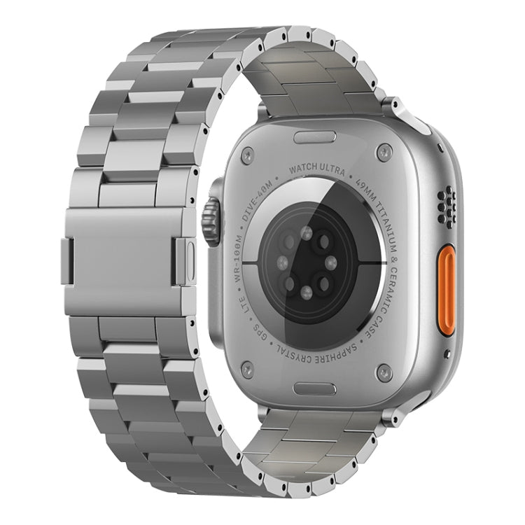 For Apple Watch 46mm / 49mm / 45mm / 44mm Tri-beads Magnetic Titanium Alloy Watch Band(Grey) by bashfashion