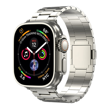 For Apple Watch 46mm / 49mm / 45mm / 44mm Tri-beads Magnetic Titanium Alloy Watch Band(Titanium) by bashfashion