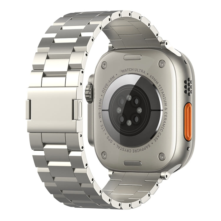For Apple Watch 46mm / 49mm / 45mm / 44mm Tri-beads Magnetic Titanium Alloy Watch Band(Titanium) by bashfashion