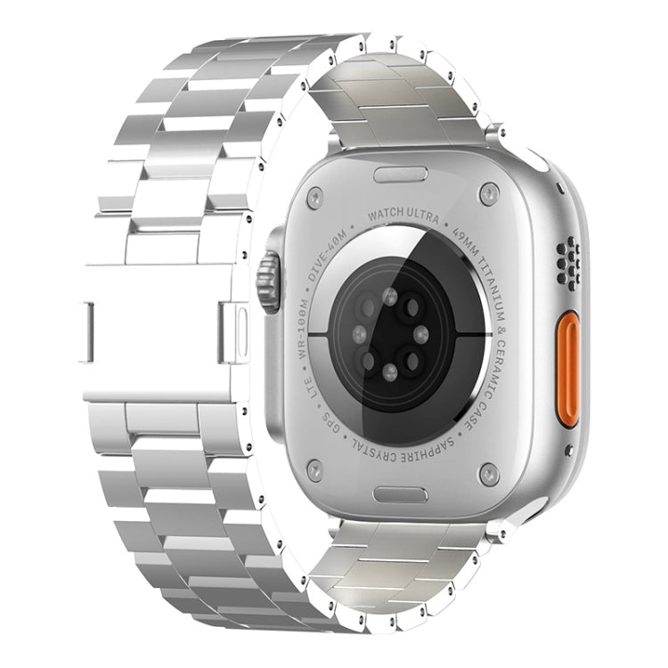 For Apple Watch 46mm / 49mm / 45mm / 44mm Tri-beads Magnetic Titanium Alloy Watch Band(Silver) by bashfashion