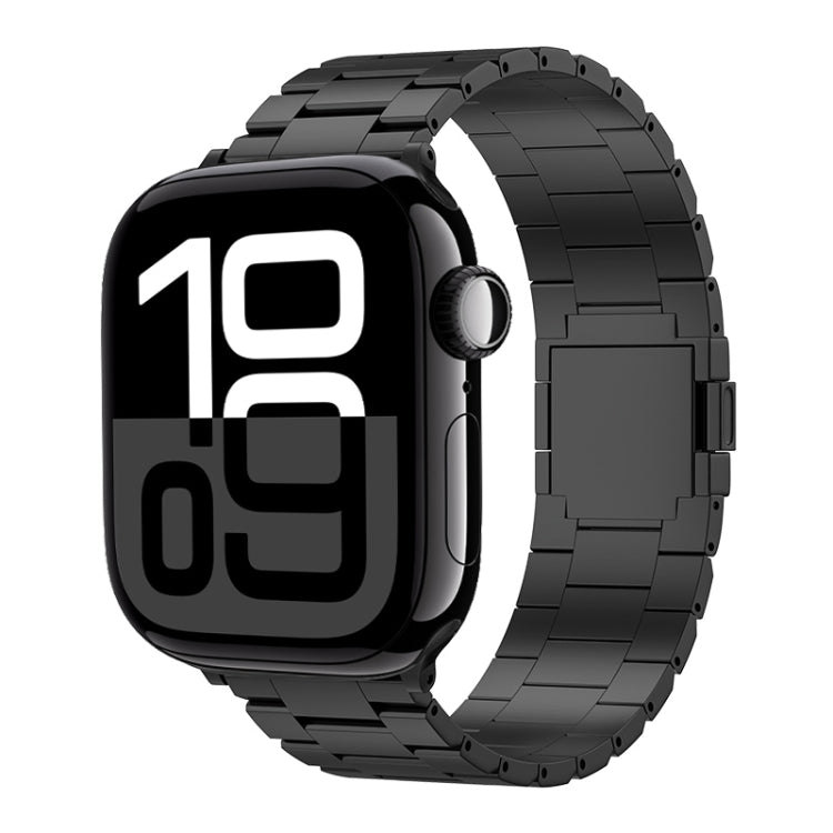 For Apple Watch 42mm / 41mm / 40mm / 38mm Tri-beads Magnetic Titanium Alloy Watch Band(Black) by bashfashion