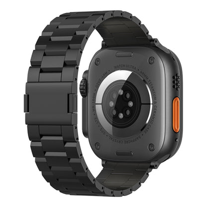 For Apple Watch 42mm / 41mm / 40mm / 38mm Tri-beads Magnetic Titanium Alloy Watch Band(Black) by bashfashion