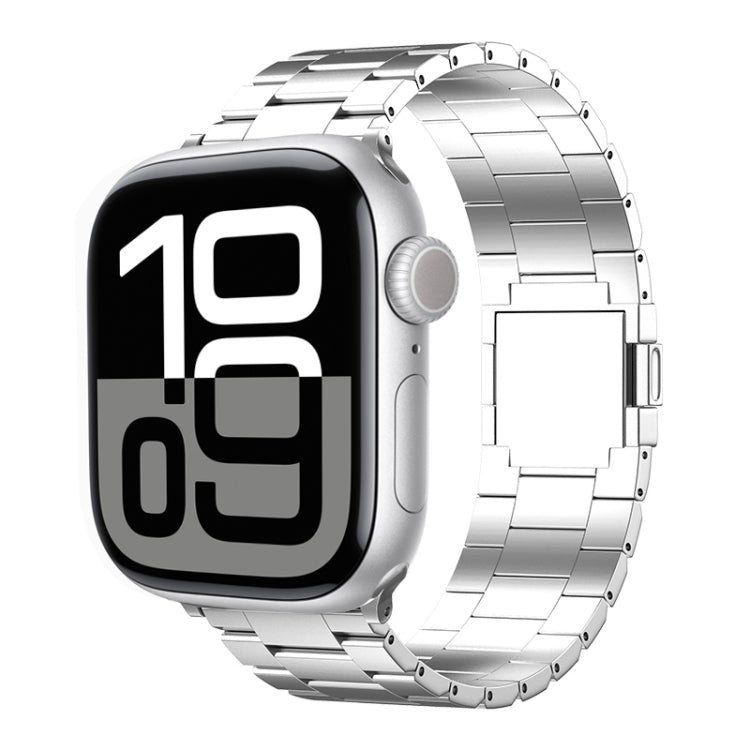 For Apple Watch 42mm / 41mm / 40mm / 38mm Tri-beads Magnetic Titanium Alloy Watch Band(Silver) by bashfashion